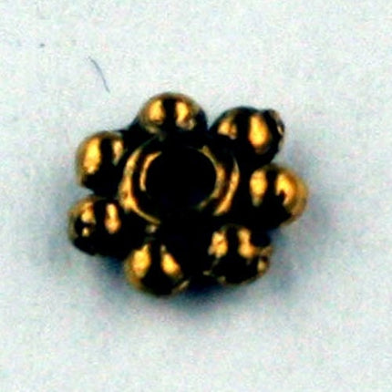 300 pcs - Antique GOLD Finished Daisy Flower Spacer Beads - 4mm