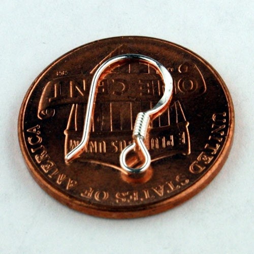 40 pcs - 20 pair  of 925 sterling silver earwire earring hook - 13x11mm