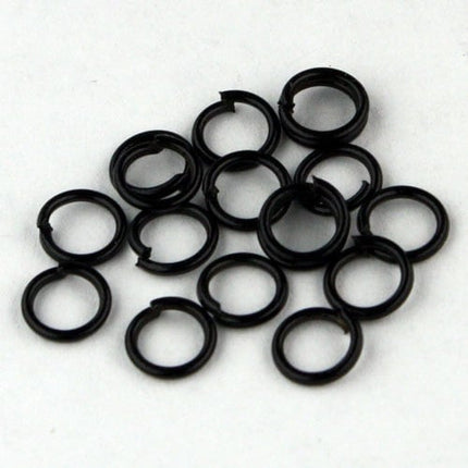 5mm Jump Rings, 20 pcs Black Jump Rings Open 5x0.7mm 21 Gauge 21G Bulk Jumprings Jump Rings Link Connector Open Jump Rings O Ring 7x5mm