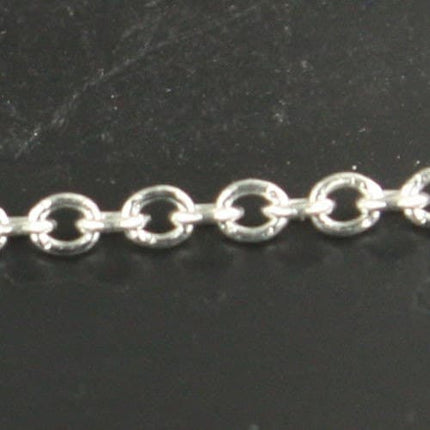 925 SOLID Sterling Silver Chain Bulk, 1.5x1.2mm 0.25mm Thickness Tiny Small Round Cable Soldered Link SOLID Silver - SS1512