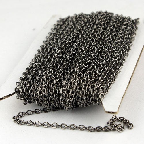 100 ft. of Gunmetal Finished SOLDERED Cable Chain - 3.2x2.8mm SOLDERED LInk - 3430S
