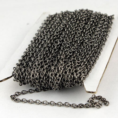 10 ft. of Gunmetal Finished SOLDERED Cable Chain - 3.2x2.8mm SOLDERED LInk - 3430S