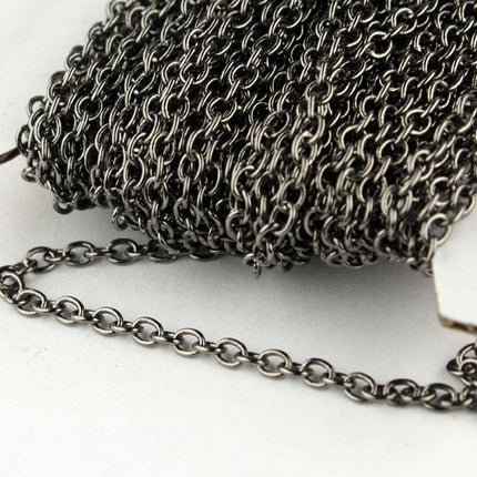 32 ft. of Gunmetal Finished SOLDERED Cable Chain - 3.2x2.8mm SOLDERED LInk - 3430S