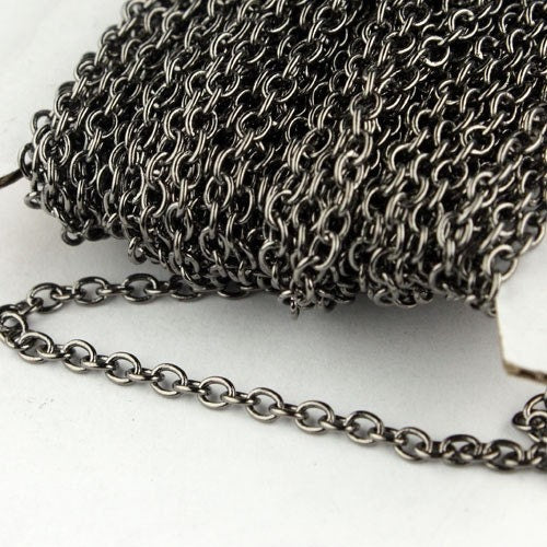 32 ft. of Gunmetal Finished SOLDERED Cable Chain - 3.2x2.8mm SOLDERED LInk - 3430S