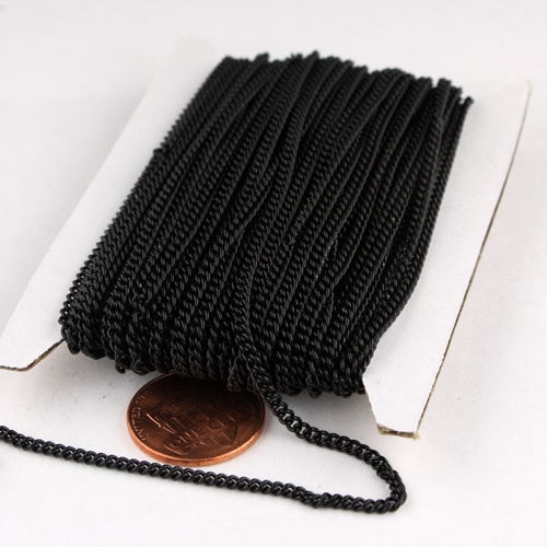 100 ft Black SOLDER Curb Chain - 2.1mm SOLDERED - 2.1S
