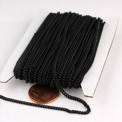 100 ft spool of Black Finished SOLDERED sturdy curb chain - 2.1mm SOLDERED link - 2.1S