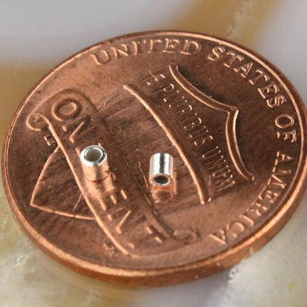 10/50/100 pcs Solid 925 Sterling silver micro CRIMP TUBE BEAD 1.5x1.5mm