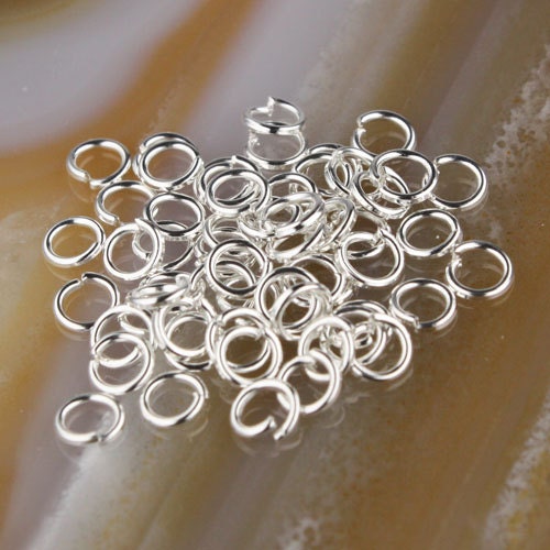 4mm Jump Rings, 1000 pcs of Sterling Silver Plated Jump Rings / Jumprings - 4mm 21 gauge 0.7mm Link Connector Open Jump - 7x4mm