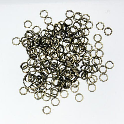 500 pcs of Antique Brass Finished Split Rings - 6mm