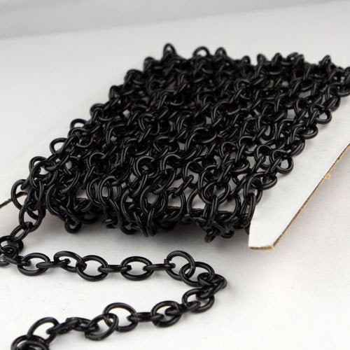 Chunky Fashion Chain 10 ft of Black Finished Big Heavy Cable chain - 7.8x6.3mm 1.2mm unsoldered links - 7863CA