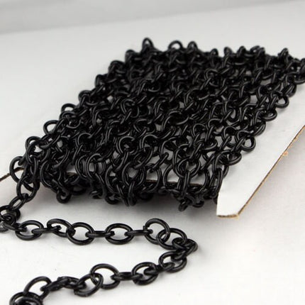 Chunky Fashion Chain 3ft of Black Finished Big Heavy Cable chain - 7.8x6.3mm 1.2mm unsoldered links - 7863CA