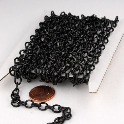 Chunky Fashion Chain 3ft of Black Finished Big Heavy Cable chain - 7.8x6.3mm 1.2mm unsoldered links - 7863CA