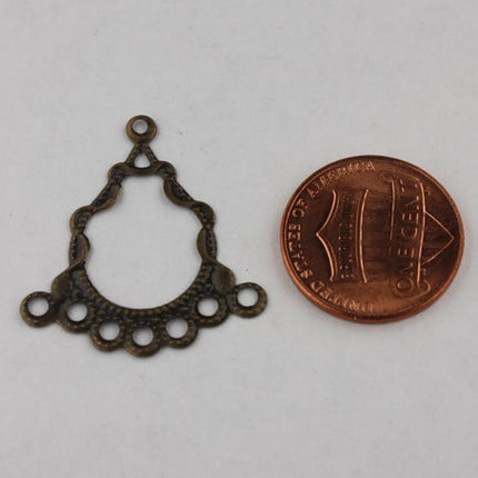 10 pcs of Antique Brass finished filigree drop dangle earring - 29x26mm