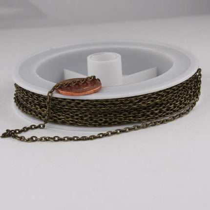 SPECIAL Sale 50 Ft. of Antique Brass Finished Flat Cable Chains - 3x2.2mm unsoldered - 322FLAT