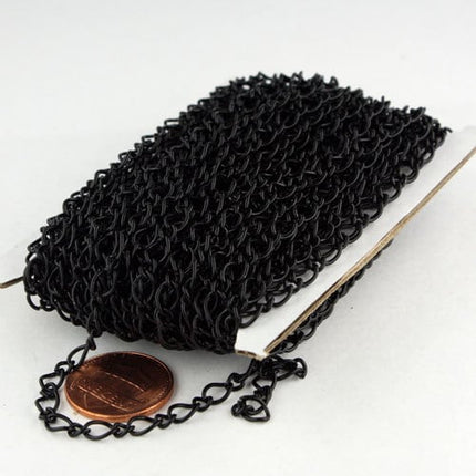 Sample Lot 3 feet of Black Finished  Fashion Figaro Long and Short Chain - 6.5x4.3mm 4.0x3.2mm 20Gauge Wire - 6543LS
