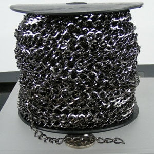 32ft of Gunmetal  Finished Big Hammered Curb Chain - 7.8x6.0mm Unsoldered Link 18G - 7860CU