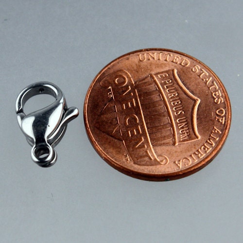 10 STAINLESS Steel Lobster Clasp Parrot Clasp Claw Clasp - 13x8mm Solid Stainless Steel Lobster Clasp - STLOB13