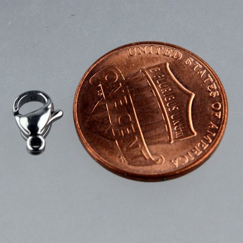 50 STAINLESS Steel Lobster Clasp Parrot Clasp Claw Clasp - 10x6mm Solid Stainless Steel Lobster Clasp - STLOB10
