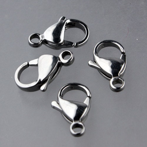 10 STAINLESS Steel Lobster Clasp Parrot Clasp Claw Clasp - 12x7mm Solid Stainless Steel Lobster Clasp - STLOB12