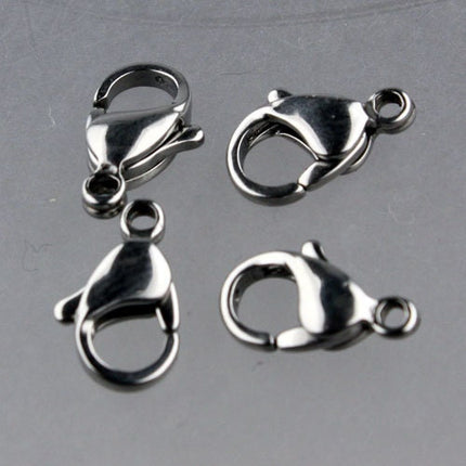 10 STAINLESS Steel Lobster Clasp Parrot Clasp Claw Clasp - 13x8mm Solid Stainless Steel Lobster Clasp - STLOB13