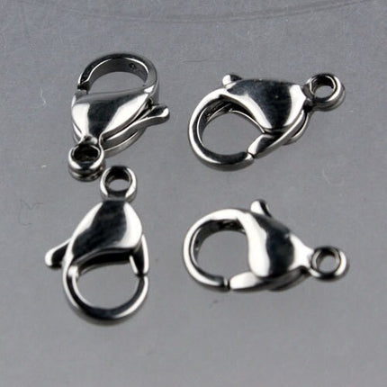 50 STAINLESS Steel Lobster Clasp Parrot Clasp Claw Clasp - 13x8mm Solid Stainless Steel Lobster Clasp - STLOB13