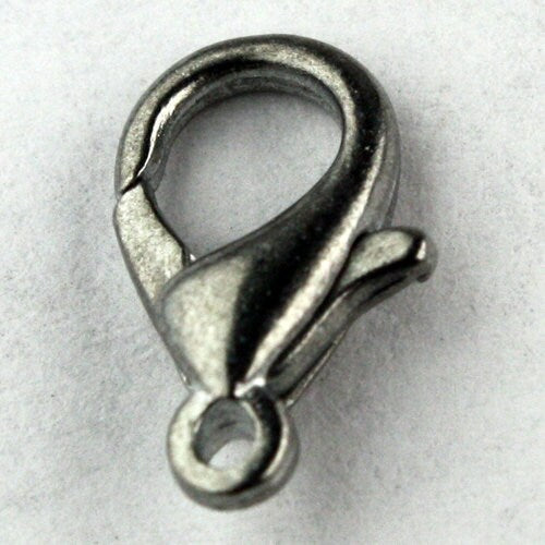 100 pcs of Antique Silver Matte lobster claw clasp 12mm - LOB12A
