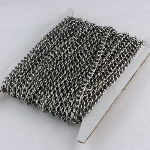 3 Ft Stainless Steel Curb Chain Surgical Sturdy BIG Curb chain - 3.6mm width 19G Wire - Bulk Chain Necklace Wholesale - 36CURB