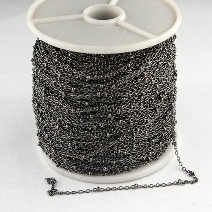 Special Sale Gunmetal Chain Bulk Chain, 10 ft spool of Tiny Satellite Chain Cable BALL Chain - 2.0x1.4mm SOLDERED Necklace  - 2014SAT