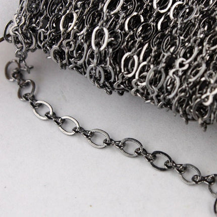 32 ft spool of Gunmetal Finished on Brass SOLDERED Figure 8 Connector Chain - 3.9x2.7mm links - 843F