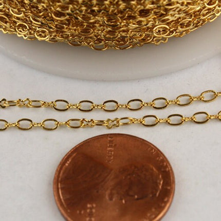 32 ft spool of Gold Plated SOLDER Tiny  Figure 8 Connector Chain - 3.0x1.9mm links - 8SMALL