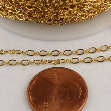12 ft spool of Gold Plated on Brass SOLDERED Tiny  Figure 8 Connector Chain - 3.0x1.9mm links - 8SMALL