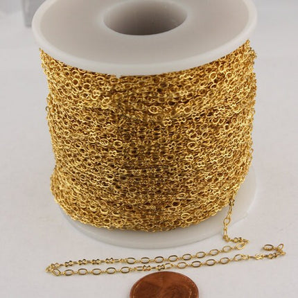 32 ft spool of Gold Plated SOLDER Tiny  Figure 8 Connector Chain - 3.0x1.9mm links - 8SMALL
