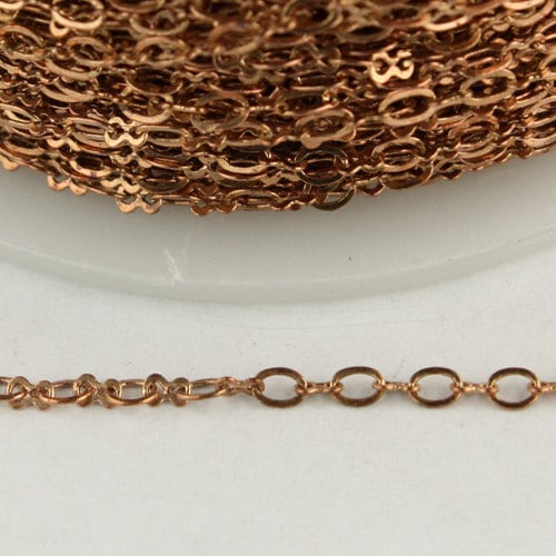 10 ft spool of Raw Brass (Copper Color) SOLDERED Tiny  Figure 8 Connector Chain - 3.0x1.9mm links - 8SMALL