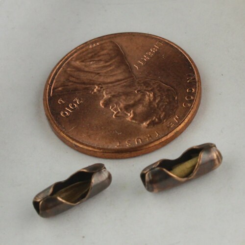 100pcs of Antique Copper finished ball chain connector for 2.4mm - Insert Type