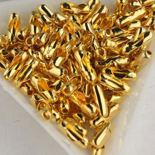 100pcs of Gold Plated ball chain connector for 2.4mm - Insert type