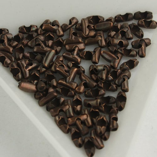 100pcs of Antique Copper finished ball chain connector for 1.5mm and 1.2mm chain (Insert  type) - BALLCON15