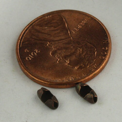 100pcs of Antique Copper finished ball chain connector for 1.5mm and 1.2mm chain (Insert  type) - BALLCON15