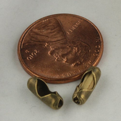 100pcs of Antique Brass finished ball chain connector for 2.4mm - Insert Type