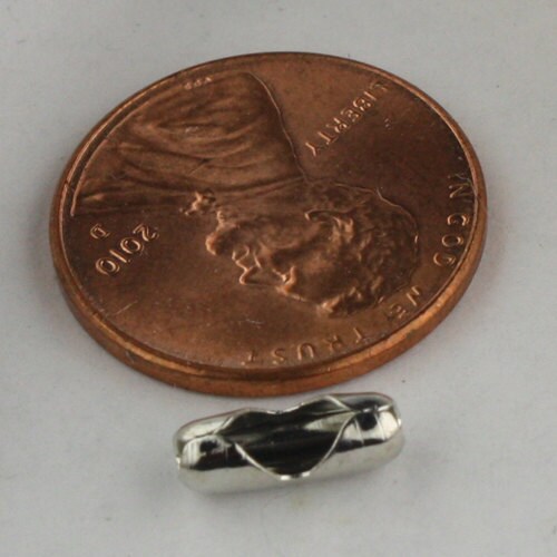 Stainless Steel chain bulk, 50pcs of STAINLESS Antique Silver Ball Chain Connectors Clasps - for 2.0mm ball chain - Insert Type