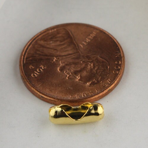 100pcs of Gold Plated ball chain connector for 2.4mm - Insert type