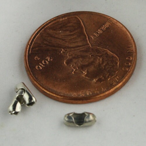 100pcs of Antique Silver finished ball chain connector for 1.5mm and 1.2mm chain - Insert Type - BALLCON15