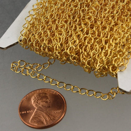32 ft Gold Plated SOLDER Curb Chain EXTENDER Chain - 4x3mm Soldered Link - 43CURB