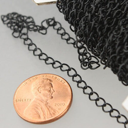 32 ft Black SOLDER Curb Chain EXTENDER Chain - 4x3mm Soldered Link