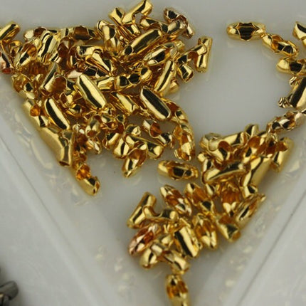 100pcs of Champagne Pinky Gold Plated Ball chain connector for 1.5mm chain - Insert type - BALLCON15