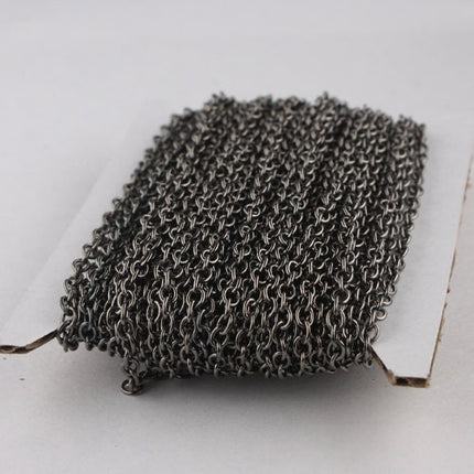100 ft spool of Gunmetal Finished Round Soldered Cable Chain - 3.4x3.0mm SOLDERED Link - 3430S