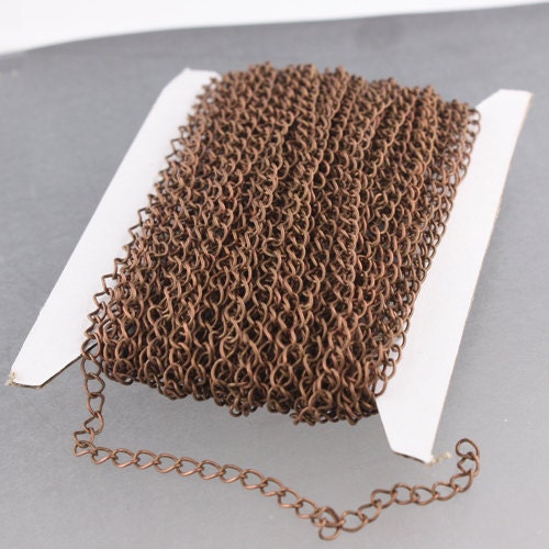 Sample 3 ft Antique Copper SOLDER Curb Chain EXTENDER Chain - 4x3mm - 43CURB