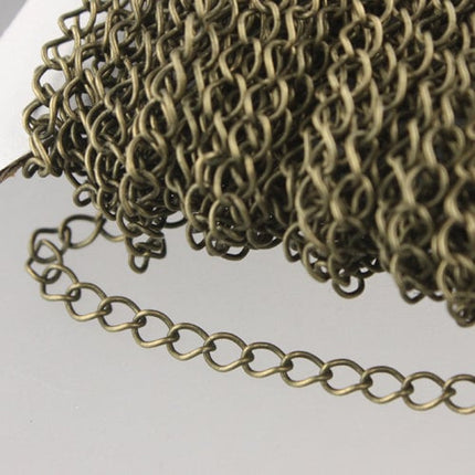 Special Sale 32 ft Antique Brass Bronze SOLDER Curb Chain EXTENDER Chain - 3.8x4.5mm Soldered Link - 3845CU