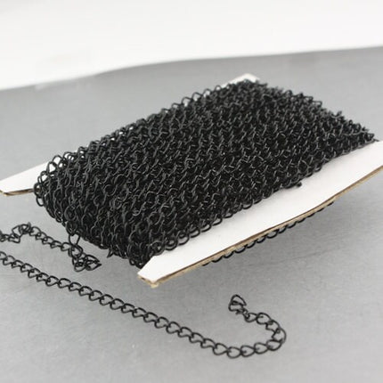 32 ft Black SOLDER Curb Chain EXTENDER Chain - 4x3mm Soldered Link