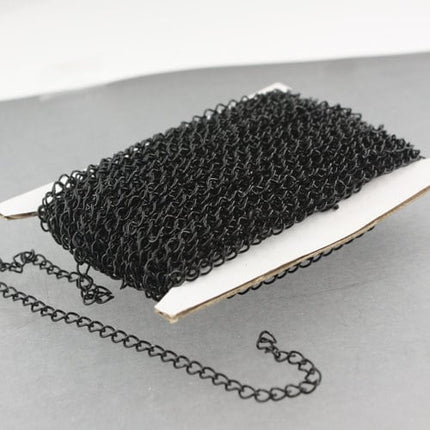 100 ft Black SOLDER Curb Chain EXTENDER Chain - 4x3mm Soldered Link - 43CURB