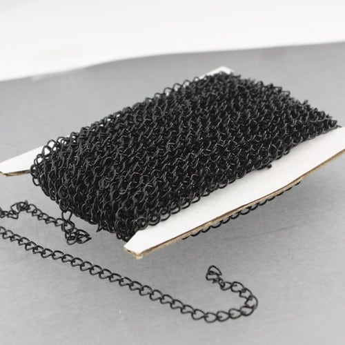 100 ft Black SOLDER Curb Chain EXTENDER Chain - 4x3mm Soldered Link - 43CURB